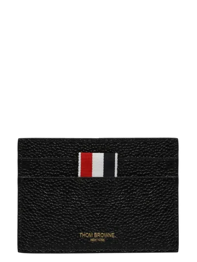 Thom Browne Black Pebble Grain Leather Card Holder