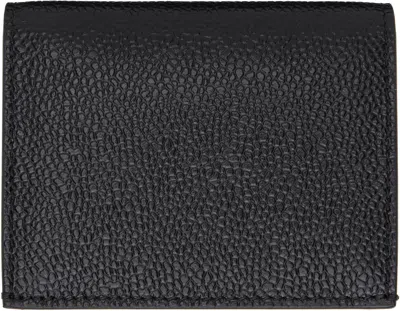 Thom Browne Black Pebble Grain Leather Double Card Holder