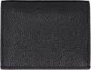 Thom Browne Black Pebble Grain Leather Double Card Holder In 001 Black