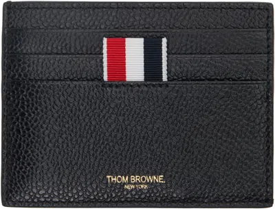 Thom Browne Black Pebble Grain Note Compartment Card Holder