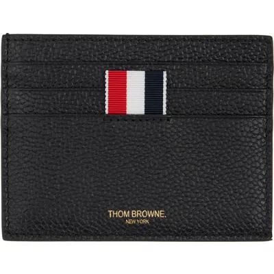 Thom Browne Black Pebble Grain Note Compartment Card Holder
