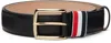 Thom Browne Pointed Tip Leather Belts With Adjustable Fit In Black