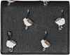 Thom Browne Black Pebbled Grain Goose Double Card Holder In Black