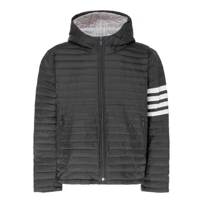 Thom Browne Black Polyamide Sports Jackets In Gray