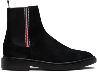 Thom Browne Black Rwb Elastic Chelsea Boots