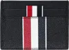 Thom Browne Black Calfskin Cardholder Accessory In Black