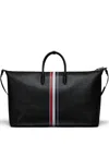 Thom Browne Black Rwb Stripe Duffle Bag