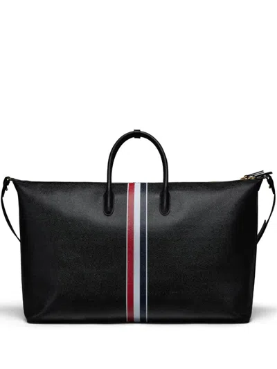 THOM BROWNE BLACK RWB STRIPE DUFFLE BAG