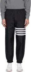 Thom Browne Drawcord Waist Track Pants With Four Stripes In Gray