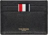 Thom Browne Black Single Card Holder With Horse Appliqué In Black