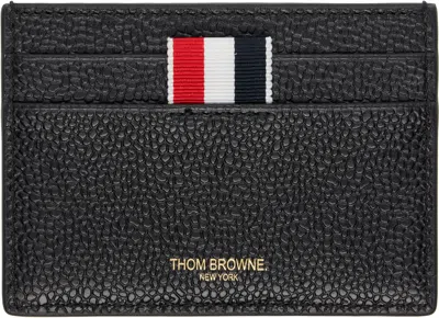 Thom Browne Black Single Card Holder With Horse Appliqué