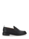 Thom Browne Black Slip-on Loafers With Loop Detail