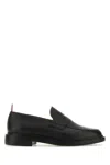 Thom Browne Black Slip-on Loafers With Loop Detail