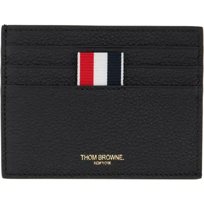 Thom Browne Black Soft Pebble Grain Note Compartment Card Holder