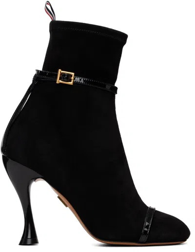 Thom Browne Black Soft Suede Trompe L'oeil 4-bar 105 Ankle Boots
