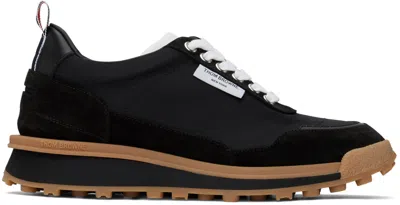 Thom Browne Black Tech Nylon Alumni Sneakers In 001 Black