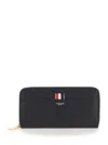 Thom Browne Black Wallet With Front Logo Detail In Leather Woman