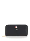 Thom Browne Black Wallet With Front Logo Detail In Leather Woman In Black