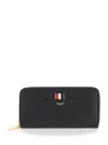 Thom Browne Black Wallet With Front Logo Detail In Leather Woman In Multicolor