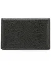 THOM BROWNE BLACK WALLET WITH LAMINATED LEATHER IN GRAINED LEATHER MAN