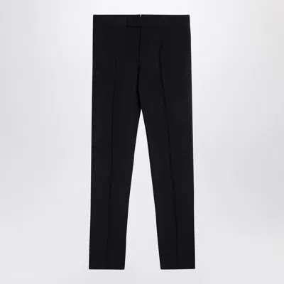 THOM BROWNE THOM BROWNE BLACK WOOL-BLEND TROUSERS