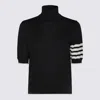 THOM BROWNE THOM BROWNE BLACK WOOL KNITWEAR