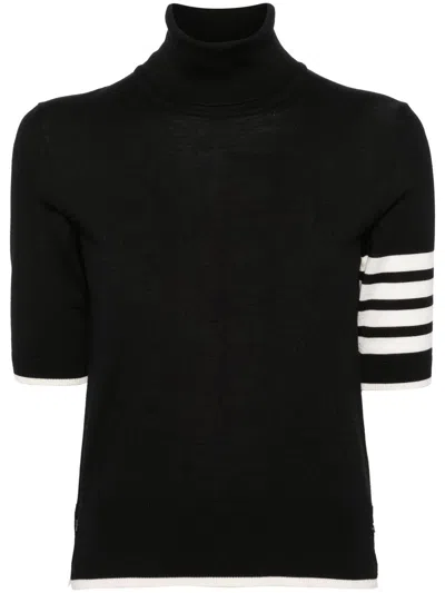 Thom Browne '4-bar' Black Wool Turtleneck Sweater