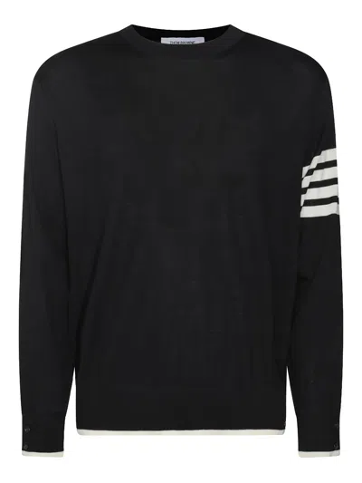 Thom Browne Black Wool Knitwear In Negro