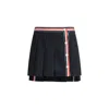 Thom Browne Black Wool Mini Skirt In Blue