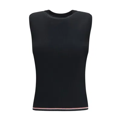 Thom Browne Black Wool Oves Aries Sleeveles T-shirt