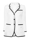 Thom Browne Semi-sheer Organza Blazer In White