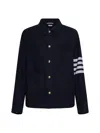 Thom Browne '4-bar Utility' Single-breasted Jacket In Blue