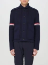 Thom Browne Single-breasted Button-fastening Coat In Blue