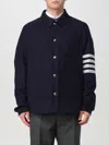 Thom Browne Wool Cashmere 4-bar Utility Jacket Jackets Blue In Navy