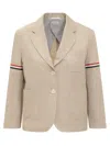 Thom Browne Cropped Sack Patch Pocket Sportcoat Blazer In Khaki