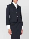 Thom Browne Navy Pinstripe Wool Blazer In Blue