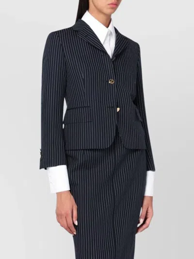 THOM BROWNE BLAZER WOOL PINSTRIPE PATTERN