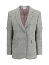 Thom Browne Prince Of Wales Blazer In Gray