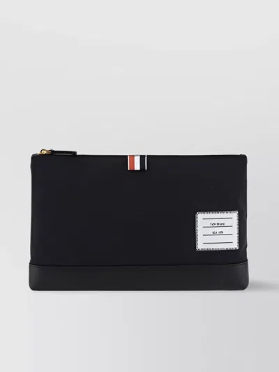 Thom Browne Block Band Leather Rectangular Clutch Bag