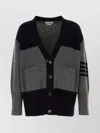 Thom Browne Block Design V-neck Sweater Pockets