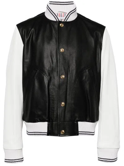 THOM BROWNE BLOUSON LEATHER JACKET