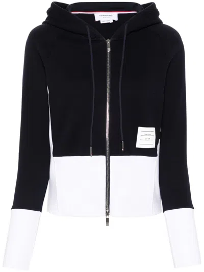 Thom Browne Women's Blouson Zip Up Hoodie W/ Engineered 4 Bar In Blue