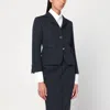 Thom Browne Navy Pinstripe Wool Blazer In Blue