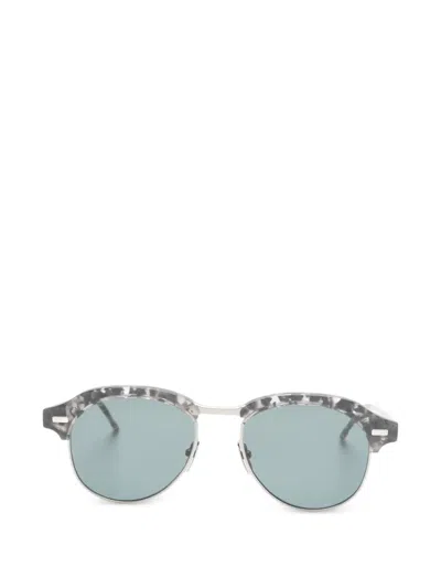 Thom Browne 라운드 프레임 선글라스 In Blue