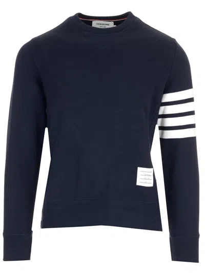 Thom Browne Blue 4-bar Crewneck Sweatshirt