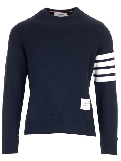 Thom Browne Engineered 4-bar Jersey Sweatshirt In Blue