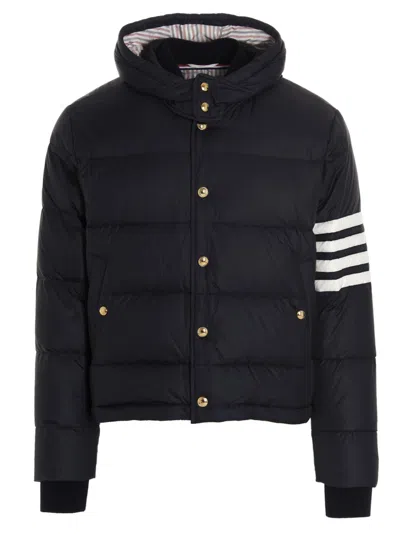 Thom Browne Blue 4-bar Hooded Puffer Jacket