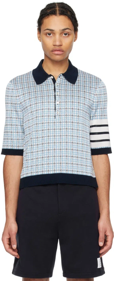 Thom Browne Blue 4-bar Polo