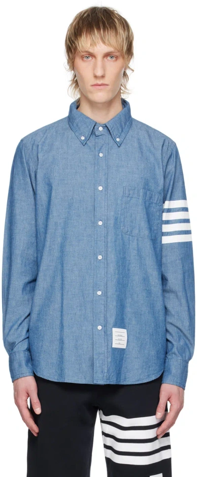 Thom Browne Blue 4-bar Shirt