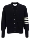 Thom Browne Wool Cardigan With Striped Sleeve Detail